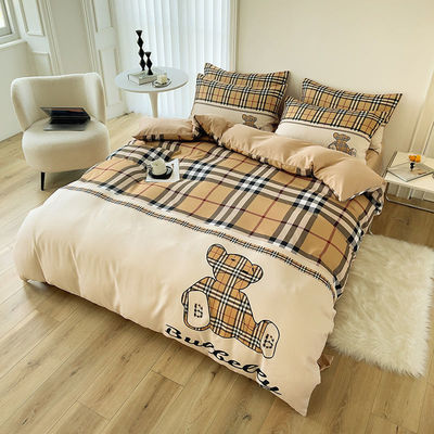 Luxo Lattice Bear Fashion Design Coberturas de cobertor Set de lençóis para crianças e adultos