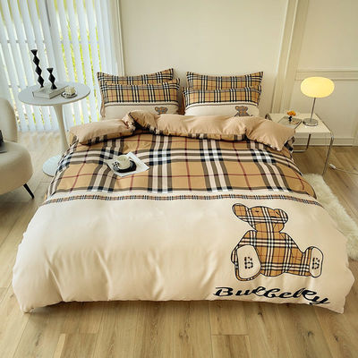 Luxo Lattice Bear Fashion Design Coberturas de cobertor Set de lençóis para crianças e adultos