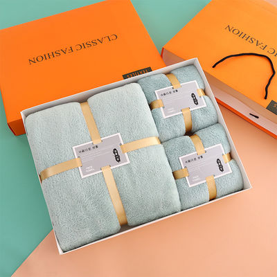 Conjunto de roupa de cama personalizado Desenhos Veloz de coral espesso Conjunto de banho de toalha facial absorvente macio