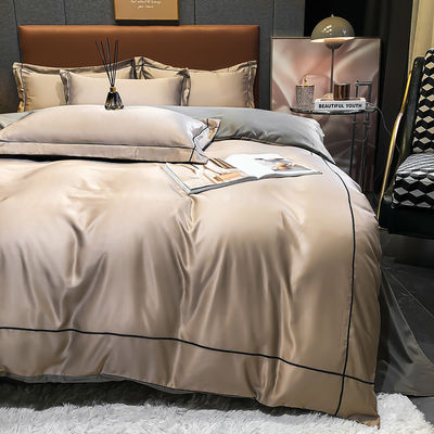Custom Solid Color Washing Silk Quilt Cover Full Size Duvet Cover Set de lençóis de cama com 1