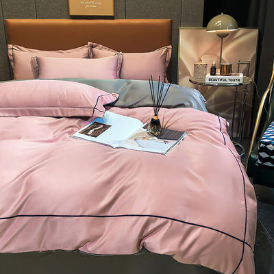 Custom Solid Color Washing Silk Quilt Cover Full Size Duvet Cover Set de lençóis de cama com 1