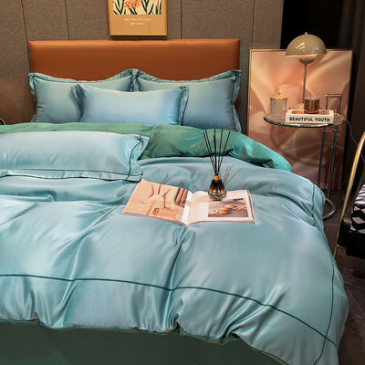 Custom Solid Color Washing Silk Quilt Cover Full Size Duvet Cover Set de lençóis de cama com 1