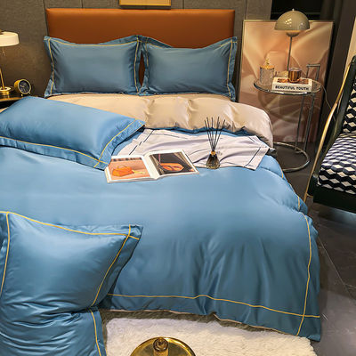 Custom Solid Color Washing Silk Quilt Cover Full Size Duvet Cover Set de lençóis de cama com 1