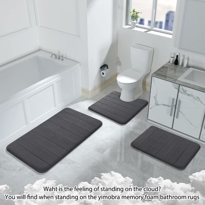 Confortável e durável Rectângulo Memória espuma Tapete de banho 3pcs Tapete de piso de banheiro