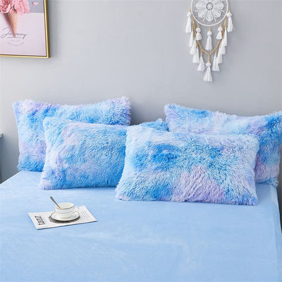Blue Tie Dye Gradient Luxury Shaggy Duvet Set com 133x72 densidade de tecido