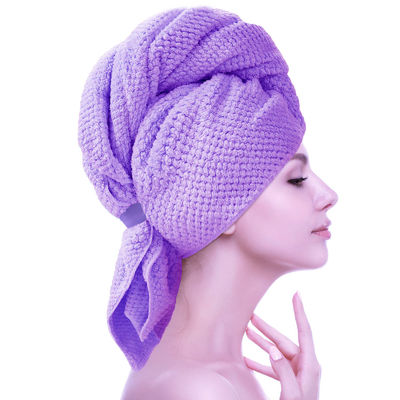 Secador de cabelo de grandes dimensões para mulheres Banda elástica Toalha de microfibra com padrão de cores sólidas