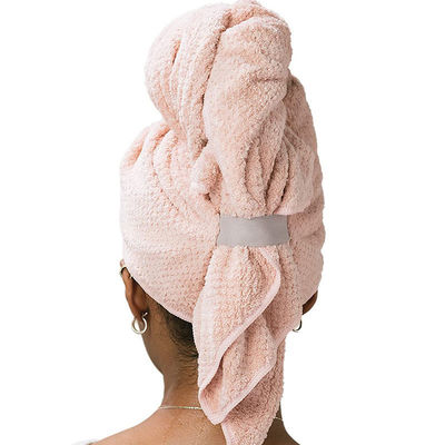Secador de cabelo de grandes dimensões para mulheres Banda elástica Toalha de microfibra com padrão de cores sólidas