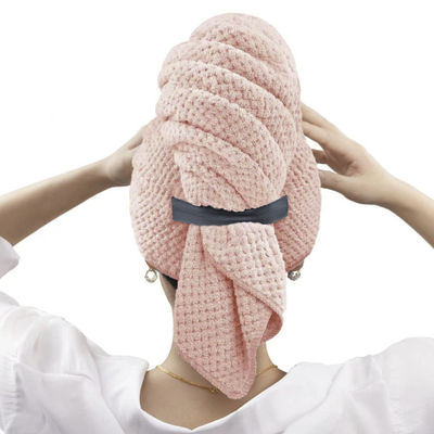 Secador de cabelo de grandes dimensões para mulheres Banda elástica Toalha de microfibra com padrão de cores sólidas
