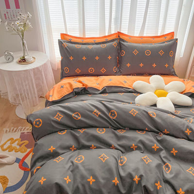 200TC algodão lavado luxuoso poliéster impresso cobertor de edredom lenço de cama roupa de cama conjunto para o rei