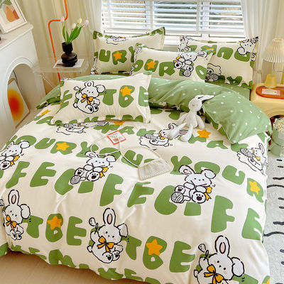 200TC algodão lavado luxuoso poliéster impresso cobertor de edredom lenço de cama roupa de cama conjunto para o rei