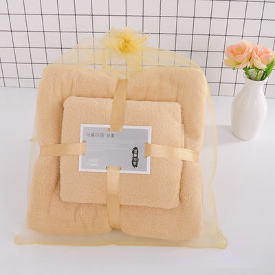 Toalha de banho rectangular de lã de coral para SPA Doméstico presente Toalha de poliéster espessa absorvente