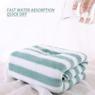 Toalha de banho de lã de coral absorvente de duas peças, colocada em rosa, azul, verde, púrpura ou marrom