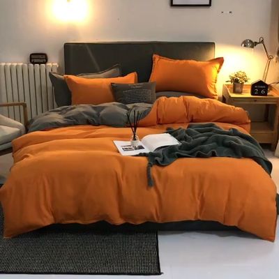 King Size Luxury Bedding em Linho de Cor Sólida e Microfibra Comforter Estilo Europeu