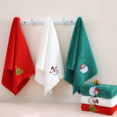 Acompanhado de presente à mão Toalha de Natal suave e absorvente em veludo de coral para o ano