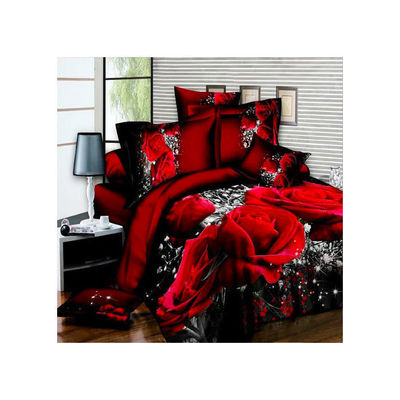 Casa de cores personalizadas Microfibra Quilt Cover Cama Lenços de cama Set de roupa de cama com impressão digital