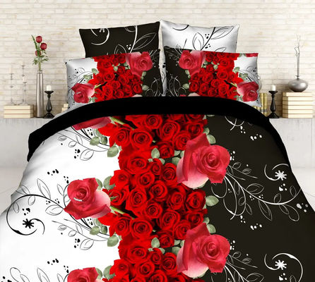 Casa de cores personalizadas Microfibra Quilt Cover Cama Lenços de cama Set de roupa de cama com impressão digital