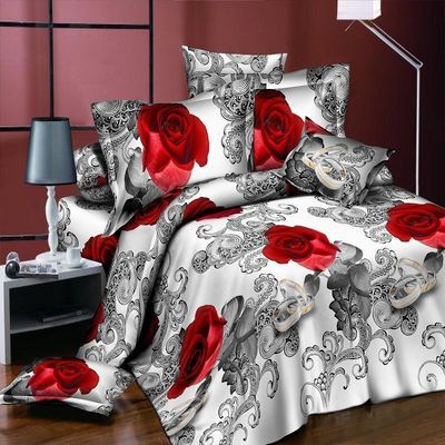 Casa de cores personalizadas Microfibra Quilt Cover Cama Lenços de cama Set de roupa de cama com impressão digital