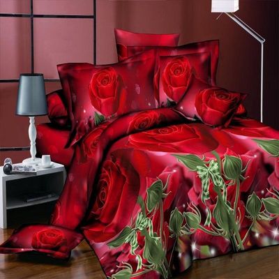 Casa de cores personalizadas Microfibra Quilt Cover Cama Lenços de cama Set de roupa de cama com impressão digital