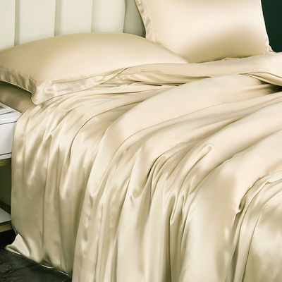100% 6A Setes de conforto de seda pura roupa de cama Luxo Setes de roupa de cama de seda com logotipo personalizado