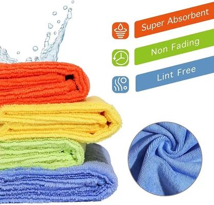Roupas de lavagem de microfibras absorventes e moles Pacote personalizado Logotipo Forma retangular