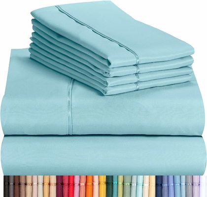 Crie um quarto aconchegante com suave algodão egípcio 1800tc casa 6 pcs cama de cores sólidas