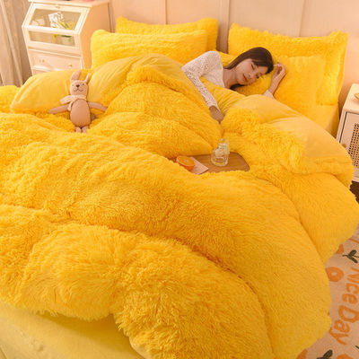 128x68 Densidade de tecido Mink Pelúcia Veludo Fluffy Plush Lençóis de Cama Conjunto 4 Peças Cor do Arco-Íris
