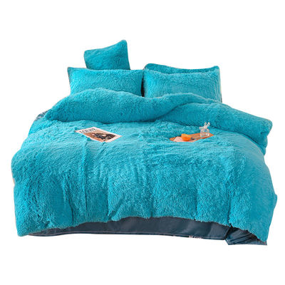 128x68 Densidade de tecido Mink Pelúcia Veludo Fluffy Plush Lençóis de Cama Conjunto 4 Peças Cor do Arco-Íris