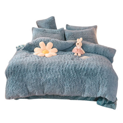 128x68 Densidade de tecido Mink Pelúcia Veludo Fluffy Plush Lençóis de Cama Conjunto 4 Peças Cor do Arco-Íris