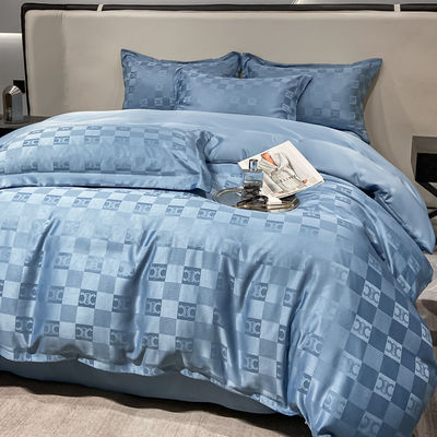 Polyester / Linho / Algodão Luxury Jacquard Bedding Sets Coleções 4 Pcs Comforter