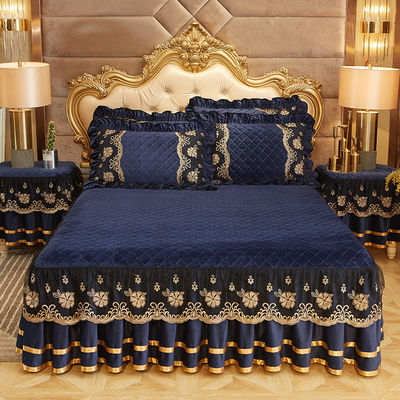 Set de roupa de cama de casamento em quatro peças com cuidado fácil
