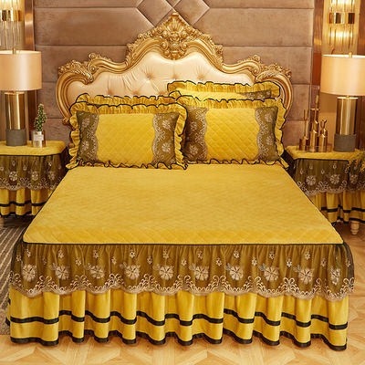 Set de roupa de cama de casamento em quatro peças com cuidado fácil