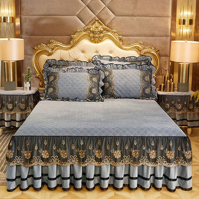 Set de roupa de cama de casamento em quatro peças com cuidado fácil