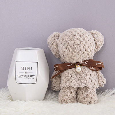 Toalha de urso de abacaxi de cor sólida linda forma de urso de coelho de coral toalha de mão para casa