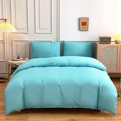 Contraste de cor 4 Pcs Microfibra Cama de cama Conjunto Verde Sólido Cobertura de Coberta para King Size cama