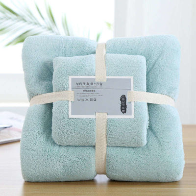 Super absorvente Hipoalergênico Retângulo Coral Velo Microfibra Toalha de Banho para presente