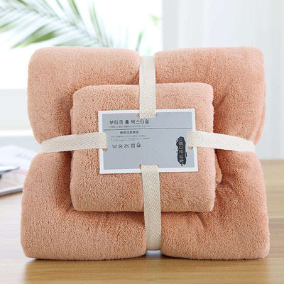 Super absorvente Hipoalergênico Retângulo Coral Velo Microfibra Toalha de Banho para presente