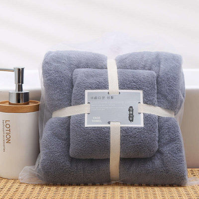 Super absorvente Hipoalergênico Retângulo Coral Velo Microfibra Toalha de Banho para presente