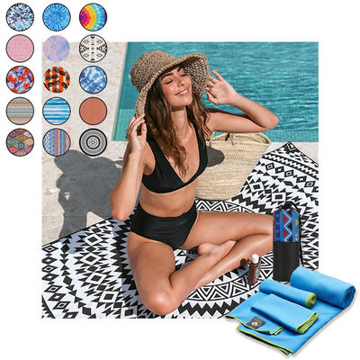 Toalha de praia exterior de microfibra personalizada com absorção QUICK-DRY e design impresso