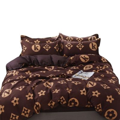 Conjunto personalizado de roupas de cama de impressão de poliéster com 2 almofadas e fecho de fechadura