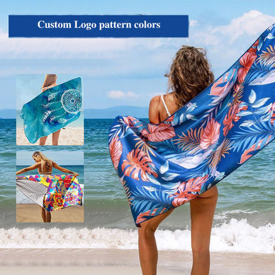 Desenho personalizado Toalha de praia de microfibra Envio rápido Grande tamanho Ideal para esportes de verão