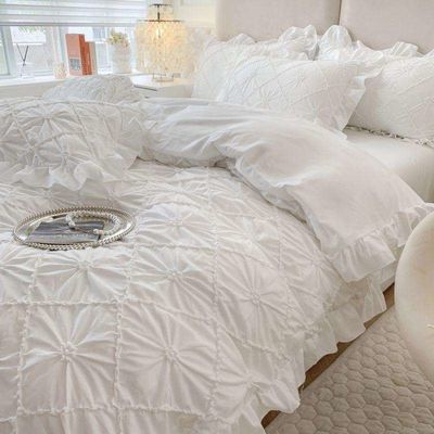 Set de roupa de cama de cobertor de 7 peças permeável ao ar com cortinas correspondentes