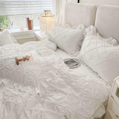 Set de roupa de cama de cobertor de 7 peças permeável ao ar com cortinas correspondentes