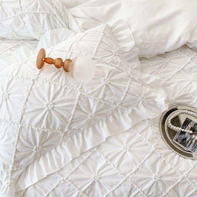 Set de roupa de cama de cobertor de 7 peças permeável ao ar com cortinas correspondentes