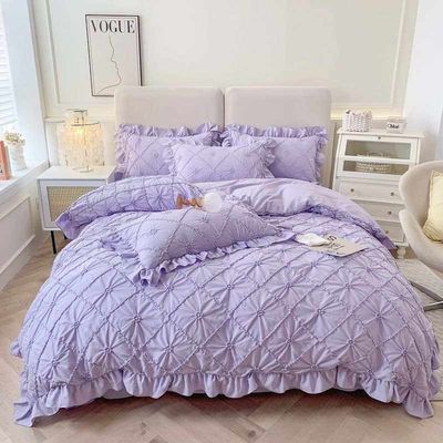 Set de roupa de cama de cobertor de 7 peças permeável ao ar com cortinas correspondentes