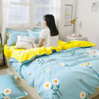 100% de luxo cobertor de cobertor 4 peças lençol de cama conjunto com 2pcs almofada caixa Hotel suprimentos