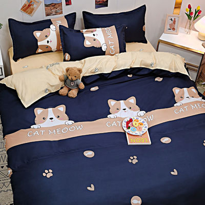 100% de luxo cobertor de cobertor 4 peças lençol de cama conjunto com 2pcs almofada caixa Hotel suprimentos
