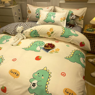 100% de luxo cobertor de cobertor 4 peças lençol de cama conjunto com 2pcs almofada caixa Hotel suprimentos