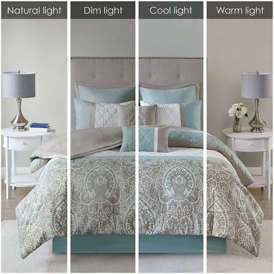 Set de roupa de cama de luxo com impressão de flores para cama Queen Size Set de cobertor de cobertor de 7 peças