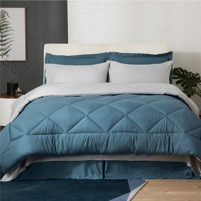 Set de roupa de cama de luxo com impressão de flores para cama Queen Size Set de cobertor de cobertor de 7 peças
