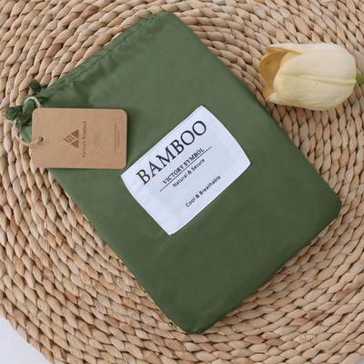 100% de fibra de bambu de cor sólida Conjunto personalizado de roupas de cama